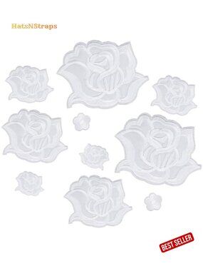 10Pcs Iron on Rose Flower Patches for Clothes Fabric Repair Sew on Embroidered